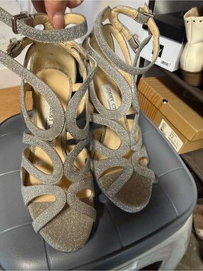 Wedding heels- Jimmy Choo Silver Glitter